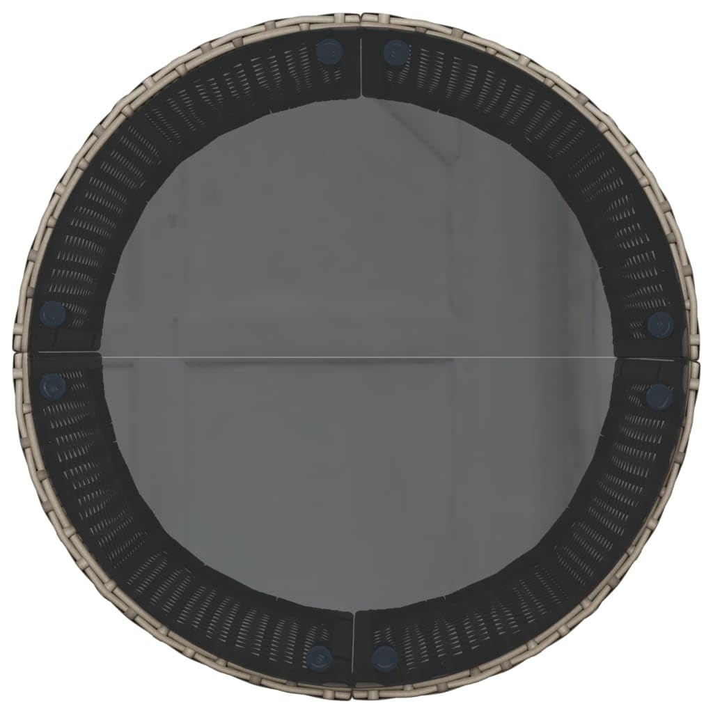 Sofá de jardín semicircular con Mesa y Cojines ratán PE Gris, Sofás para Patio, Sofa Exterior Jardin, Sofa Terraza, Mueble De Jardin Exterior - 3318518