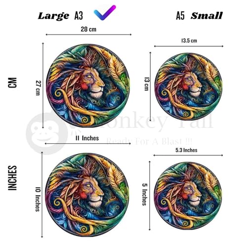 Image of MONKEYTAIL Whimsy Wooden Jigsaw Puzzle for Adults & Kids - Laser-Cut Pieces, 3D Puzzle Box as Birthday Gift for Boys & Girls - Brain Teaser, Home Decor & Family Game (VIBL, Size: Large)