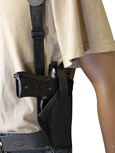 Miniatura 8 de Barsony Funda de hombro vertical con bolsa de mag para pistolas de tamaño completo de 0.354in, 40 y 45
