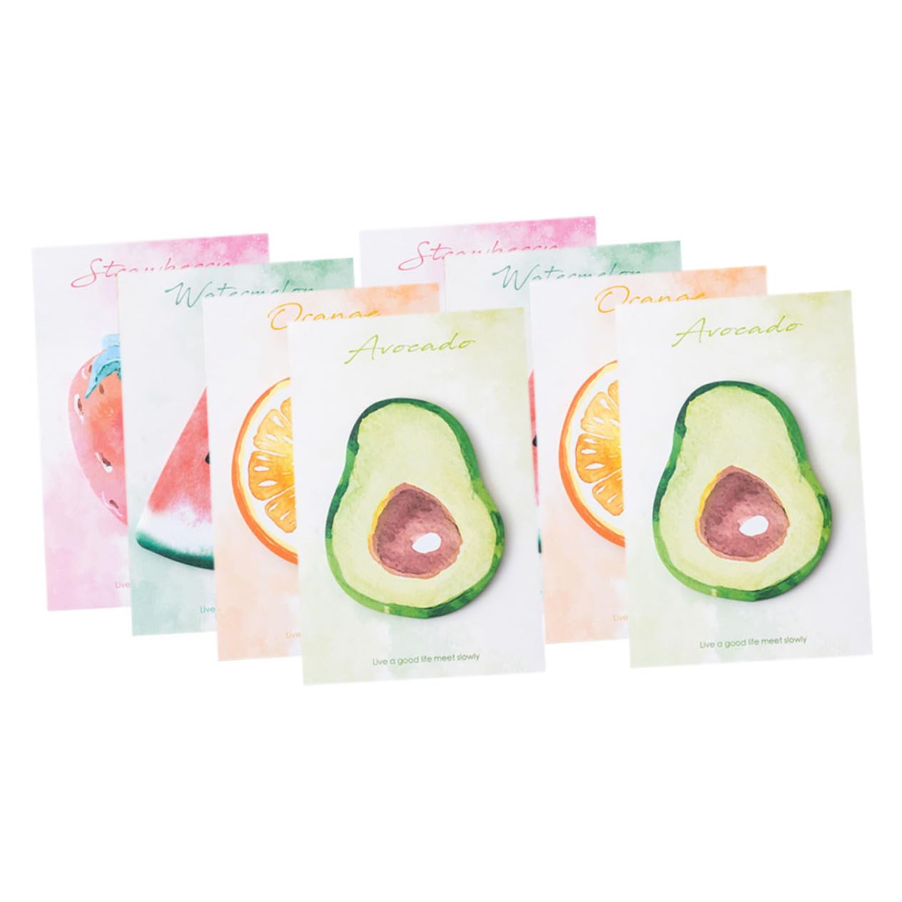 OSALADI 5 Pezzi 8 Note adesive a forma di frutta pastiglie divertente colorato adesivi per libri blocchi note autoadesivi Adesivi della nota scolastica Pad di memo compatti Carta