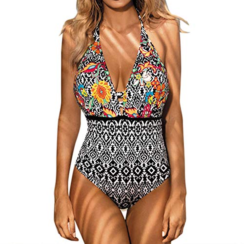 Bikinis playeros Traje de baño Elegante Adelgazante Mujer Ajustable Traje de baño Relleno Bañador Arruga de una Pieza Push up Malla Monokinis por Yesmile