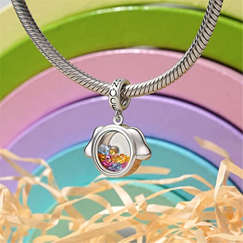 Image of GNOCE Pet Dog Bowl Bead Charm For Women, S925 Sterling Silver Bead Charm NecklaceBracelet for Her, Jewelry Gift
