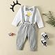 Borlai Baby Junge 1. Geburtstag Outfits Fliege Strampler Hosenträger Hosen Gentleman Kleidung Set