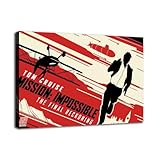 2025 Missions Impossible 8 The Final Reckoning Movie Poster Canvas Wall Art Wall Decor for Boys and Girls Rooms Picture Collection Gift (Wooden Frame,12'x18')