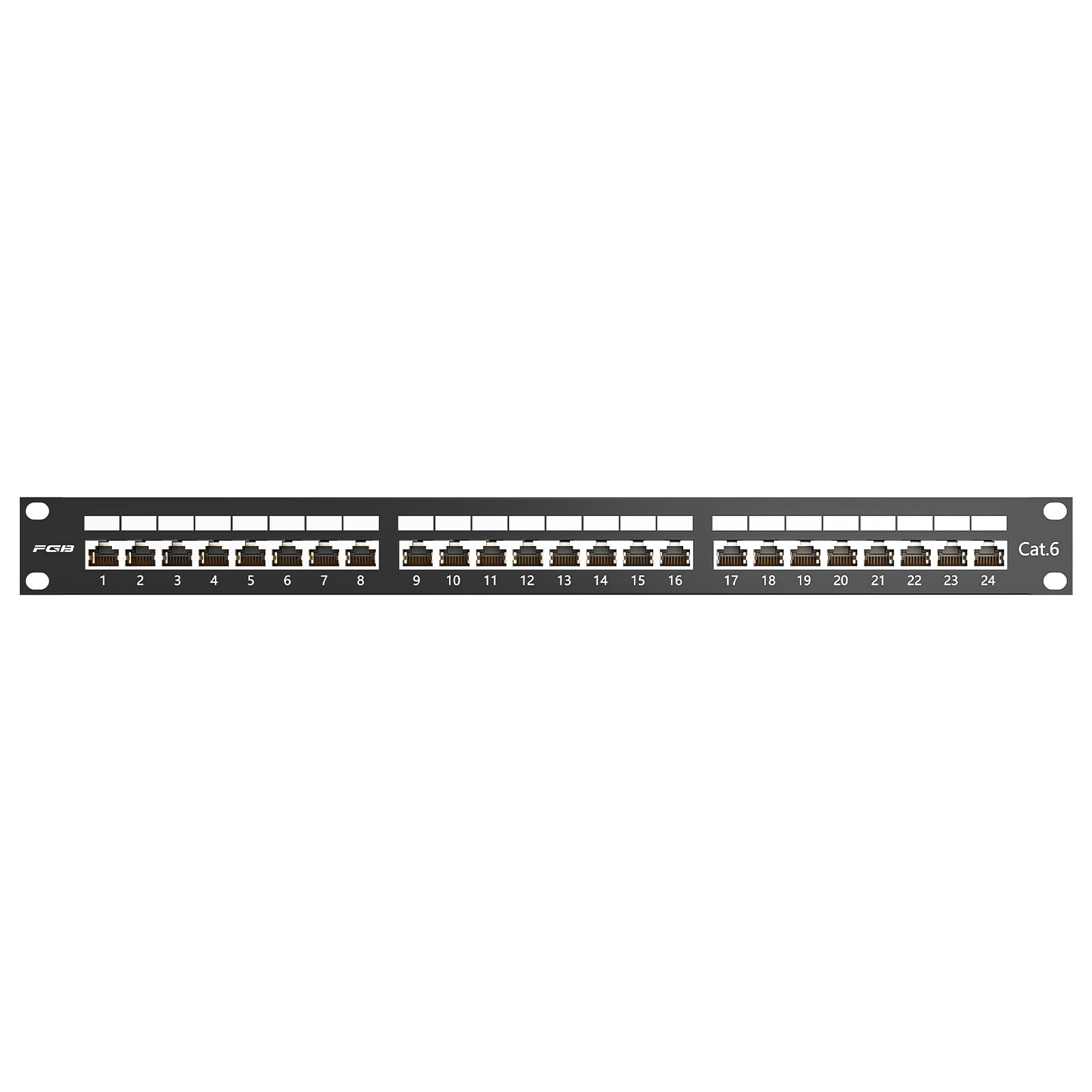 FGB CAT 6 Patchpanel Verteilerfeld 24 Port - RJ45-19" Zoll Rackeinbau Servermontage - Patchpanel Geschirmt Netzwerk-Patchpanel für Gigabit-Netzwerk-Switch