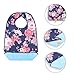 Hiverst 3 Pack Adult Bib for Eating Washable Reusable Waterproof Clothing Protector with Optional Crumb Catcher Elder Bibs Set (3 Pcs)