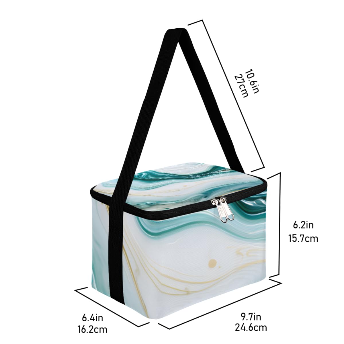 GzLeyigou Lunch Bags for Women Men 9 Cans,Natural Liquid Texture Hot & Cold Food Delivery Bag Insulated Grocery Bag Insulated Lunch Box Art Painting Cooler Bag for Office Work Picnic Beach