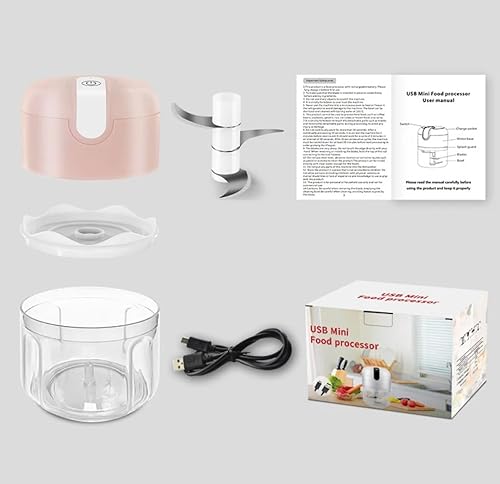 Miniatura 5 de Food Chopper - Procesador eléctrico portátil de alimentos de 8.5 fl oz para rápido y fácil - ajo, jengibre, alimentos para bebés, pimiento picante,