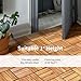 HOMGX 27 PCS Interlocking Patio Deck Tiles, 12” x 12” Acacia Hardwood Flooring, Tools-Free Assembly, 27 sq. Ft Wood Deck Tile for Patio, Balcony, Poolside, Outdoor & Indoor, Natural, Checker Pattern