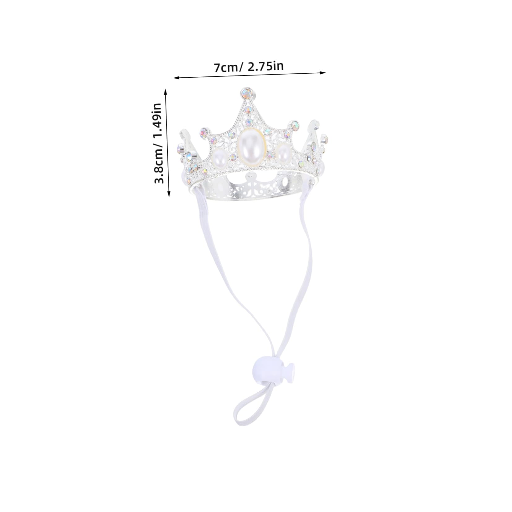 VANZACK Pet Birthday Party Crown Adjustable Strap Silver Headdress for Dogs Puppies for Weddings Celebrations Festive Events Glittering Design for Memorable Photos