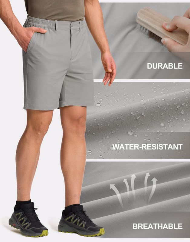 Pioneer Camp Kurze Hosen Herren Funktional Strapazierfähig Wasserabweisend Outdoor Shorts mit Stretch Komfortbund und Sicherer Seitlicher Reißverschlusstasche für Freizeit Natur