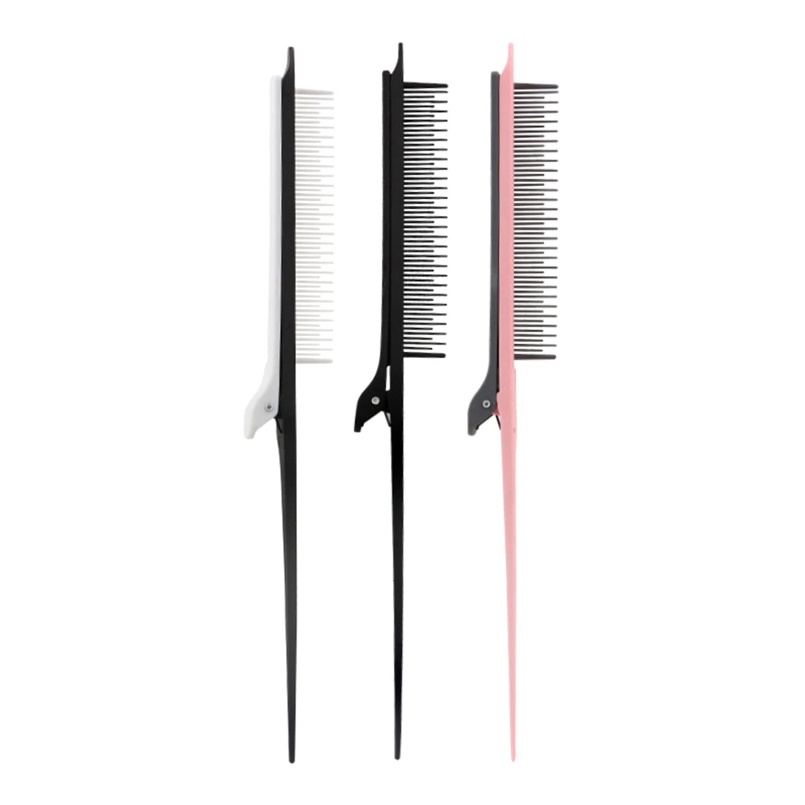 DieffematicSZ Grzebień Hair Cutting Zonal Comb Modeling Plastic Hairpin Tail Comb (Color : Schwarz)