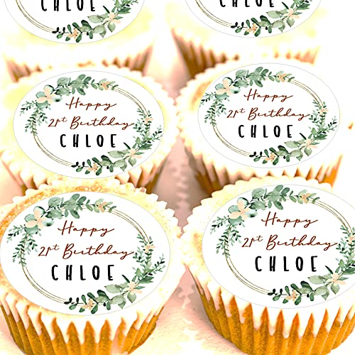 Buy Personalised 21st Birthday Cake Toppers Your Name Foliage Cupcake