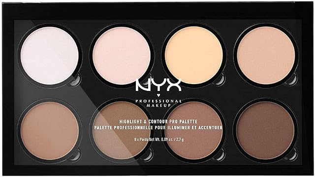 NYX Professional Makeup Highlight & Contour Pro Palette, Powder Contour Kit, Eight Blendable Matte and Pearly Shades