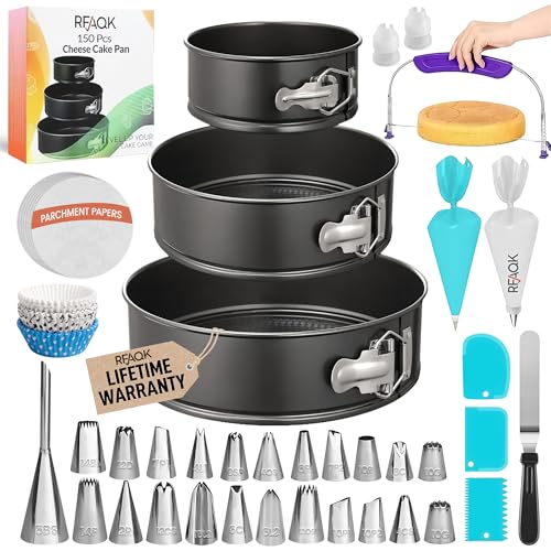 RFAQK 150PCs Springform Cake Tins for Baking - (4 7 9 inches) Baking Tins