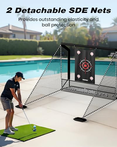 Golf Practice Net in Use