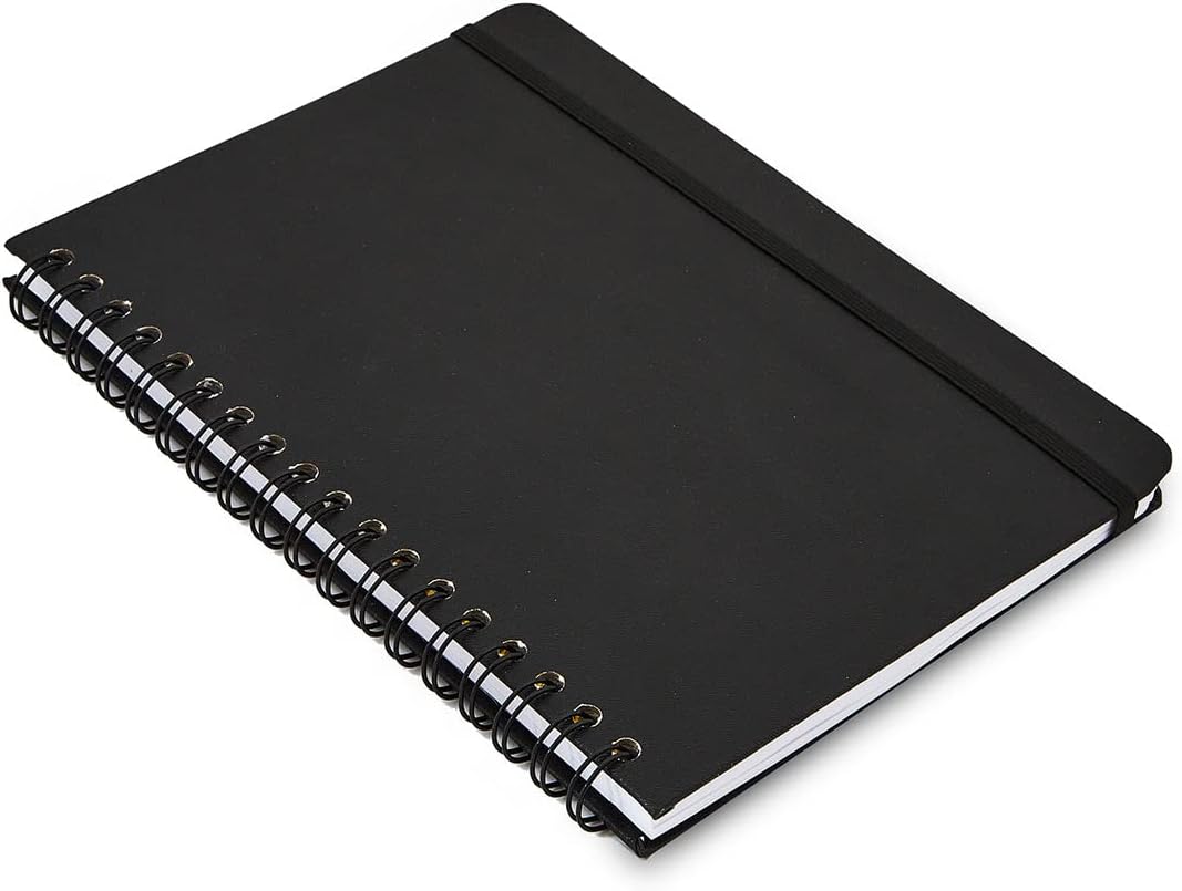 Caderno Espiral Clássica Pautado 17x24 Preto