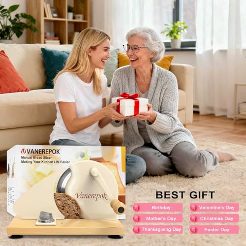 vanerepok Manual Bread Slicer for Homemade Sourdough Bread Versatile Hand Crank Bread Slicer for Sourdough Crusty Bread Etc Stainless Steel Slicers Adjustable Width for Homemade & Commercial Use by vanerepok - Image 7