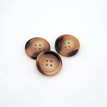 20pcs 20mm Brown Resin Buttons Sewing Blazer Shirts 4 Holes