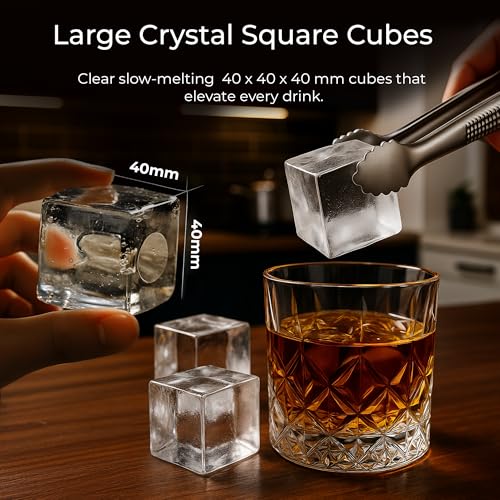 Image of KILIG SP-01 Countertop Sphere Ice Maker-5 Ice Sizes | 2L Capacity | 50mm Sphere Ice | Self-Cleaning | LED Display With Timer | Black (Q-01)