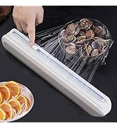 House of Quirk Plastic Wrap Dispenser with Cutter Aluminum Foil Dispenser Refillable Wrap Dispens...