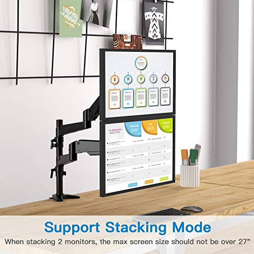 HuaNuo Supporto Doppio Monitor in Alluminio per Schermi da 13-32
