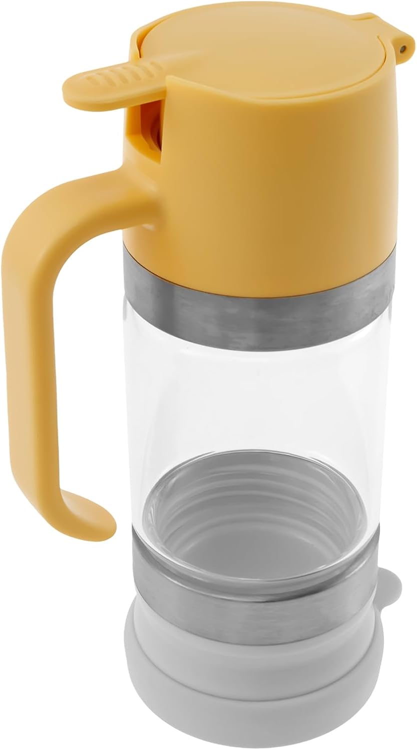 Glass Honey Dispenser with Handle No Drip Honey Dispenser