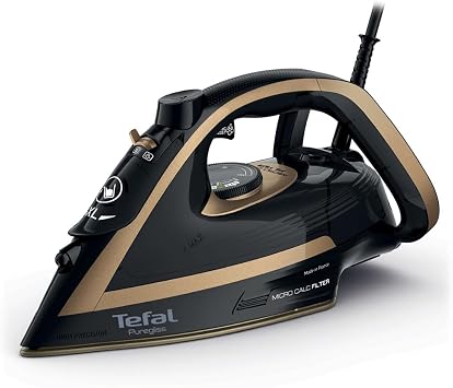 Tefal FV8064 Puregliss Buharl   t  3000 Watt 280 g/dk Buhar Darbe 0   50 g/dk De i ken Buhar Dikey Buharl  Durilium AirGlide Autoclean  t  Taban  Micro-Calc Filtre, Siyah/Alt n