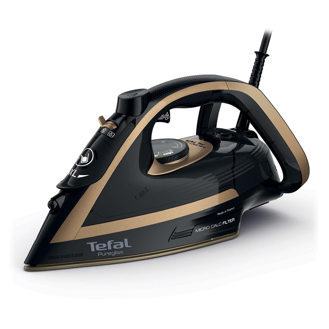 Puregliss Steam Iron 3000W, 280 g/min Steam Boost, 50g/min Continuous Steam, 270ml Water Tank, Durilium Non Stick Soleplate, Auto Off Anti Drip, FV8064G0