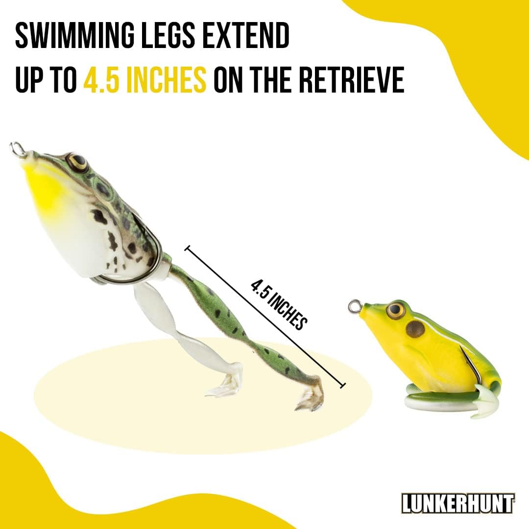 Lunkerhunt Lunker Frog Fishing Lure with Swimming Legs (Bull Frog) Great for Bass and Pike Fishing, Freshwater Lure with Hollow Body, : General Sporting Equipment : Sports & Outdoors