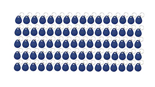 Nivian - 100 Llaveros Tag de proximidad RFID 125KHz -Fabricado en PVC - Color Azul Cover