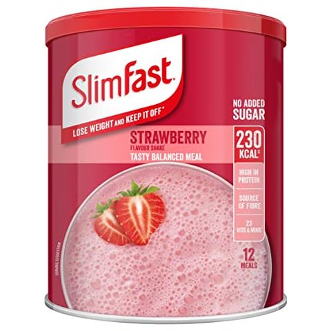 Slim-Fast Summer Strawberry Flavour Milkshake Powder - 12 Servings (438g) Cover