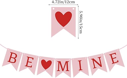 Miniatura 5 de Be Mine - Juego de pancartas para el día de San Valentín, para interiores y exteriores, hogar, oficina, decoración colgante, San Valentín, boda,