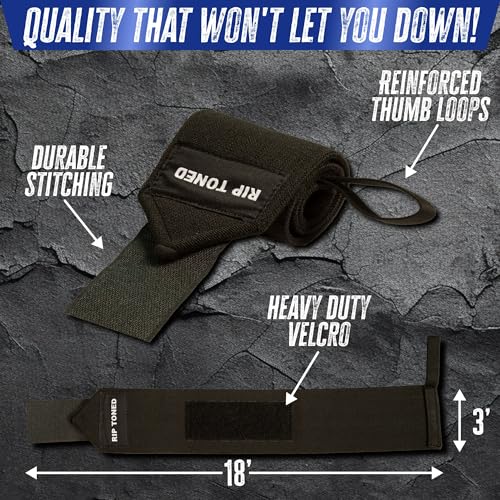 image for Rip Toned 18” Wrist Wraps - Wrist Straps for Weightlifting - Lift Be