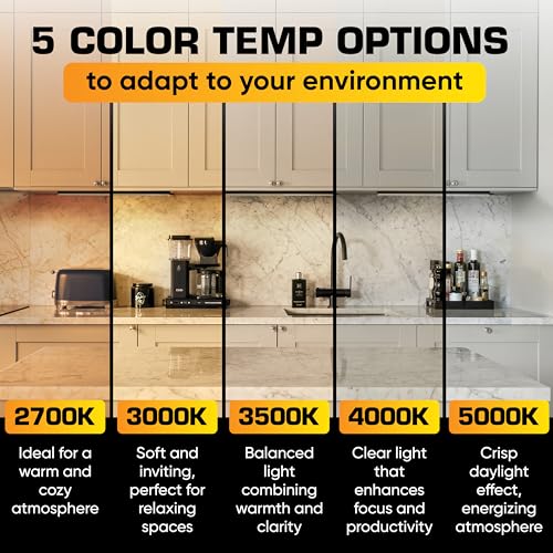 NSL LED Under Cabinet Lighting Hardwired or Plug in - Swivel Lens - 18 Inch Black - Dimmable Undercabinet Lights for Kitchen - 5CCT Selectable Color Temp - 90+ CRI - USB Charging Port - cETLus Listed by NSL - Image 2