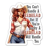 You Can't Handle a Redhead Stickers - 2 Pack - Waterproof Vinyl for Car, Phone, Water Bottle, Laptop - Funny Sexy Cute Redhead Woman Decals (2-Pack)