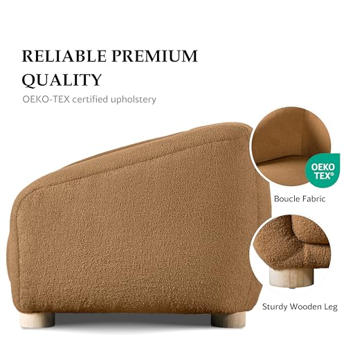 Sillón moderno con reposabrazos inclinados marrón miniatura 5
