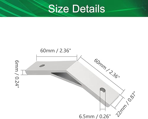 Miniatura 2 de Yinpecly Ángulo de 135 grados 3030 aleación de aluminio 2.36 "x 0.87" (LxW) Soportes de esquina de perfil conectores de esquina soportes de esquina