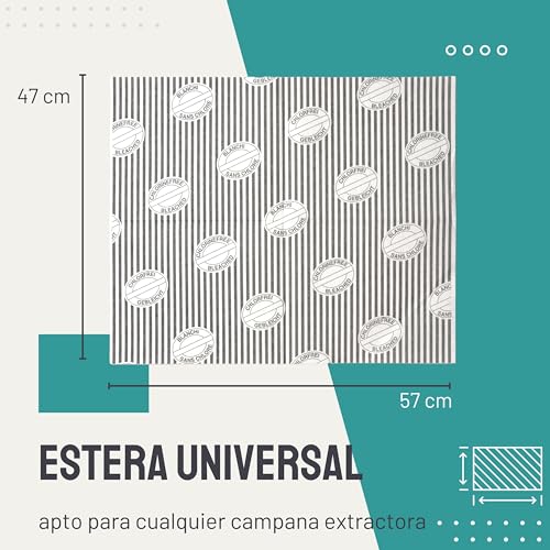 Miniatura 4 de Filterbase Filtro De Grasa Universal Para Campana Extractora Paquete De 2 Indicador De Saturación Del Filtro De Grasa, Filtro Plano Para Campana Extractora Filtro Recortable De 57x47 Cm.