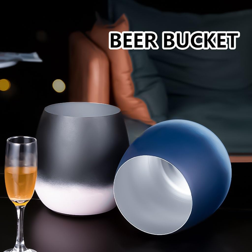 Secchio per birra con pala in metallo per champagne, per feste, vino, birra, club, bar, matrimoni, per interni o esterni, contenitore per ghiaccio (rosso)