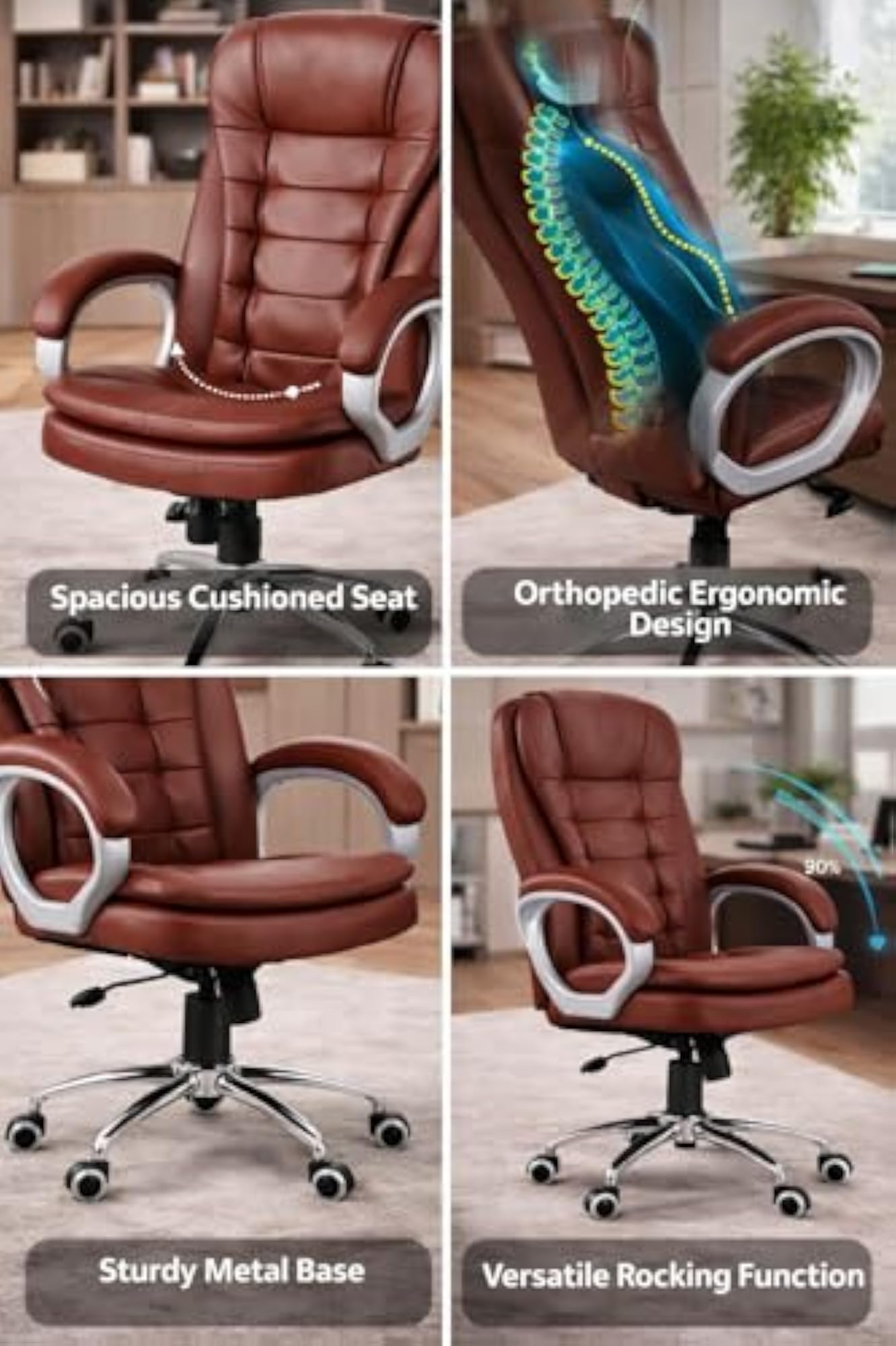 Orthopedic Boss Chair with Spacious Cushioned Seat