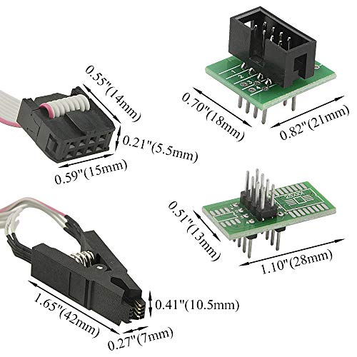 Xingyheng Sop8 To Dip8 Test Clip Motherboard Bios Chip 8 Pin Wide And Narrow Body Universal Flash Chip Ic Test Clips Socket Connector Programmer #TOP6