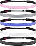 Hipsy 2pk Women's Adjustable NON SLIP Wide Geo Sport Headband Multi Pack