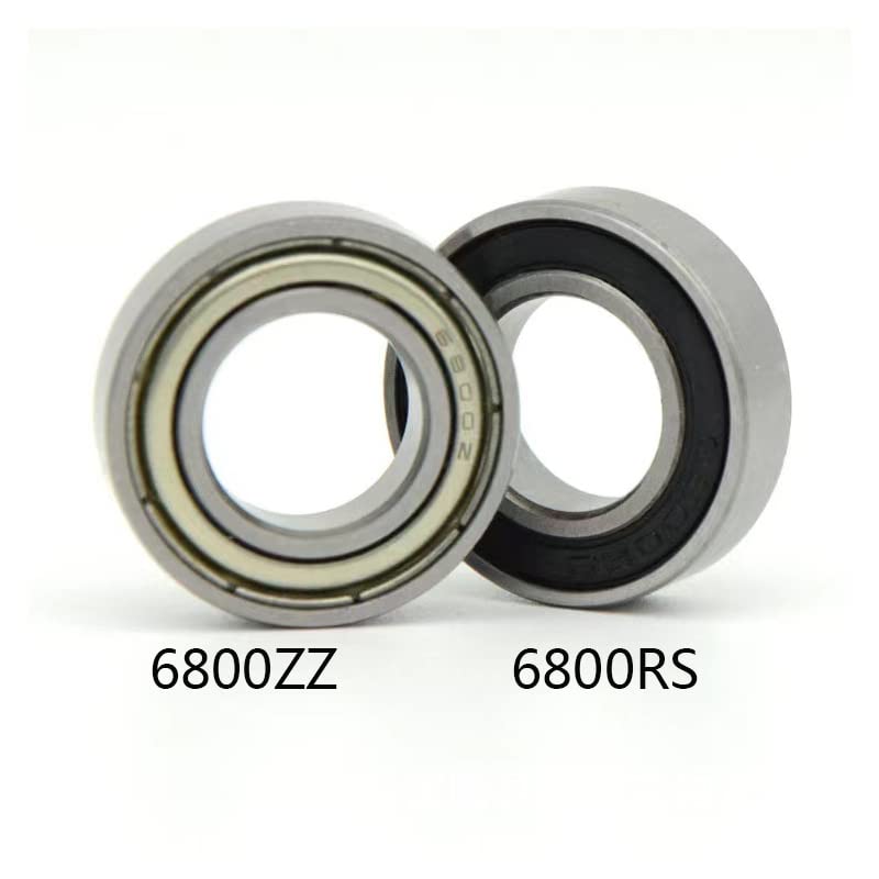 4pcs 6800zz/6800RS Steel Ball Bearing 5 * 19 * 10mm Deep Groove Ball Thin-Walled Bearings Shaft Bearing Steel(6800RS)