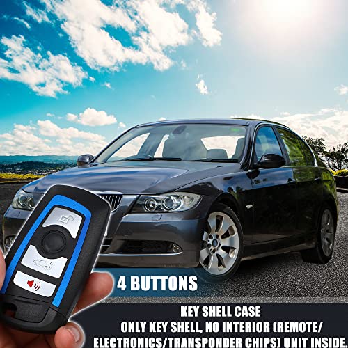Coque de clé BMW 4 boutons protection et remplacement de boîtier bleu x2 - 2