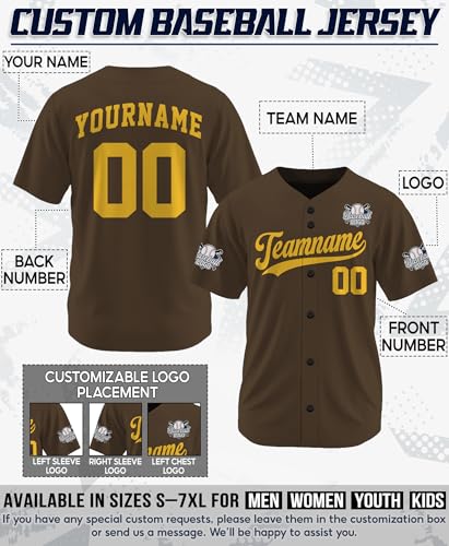 Camiseta de béisbol personalizada para hombres, mujeres, jóvenes y niños con nombre, número y logo de equipo miniatura 3