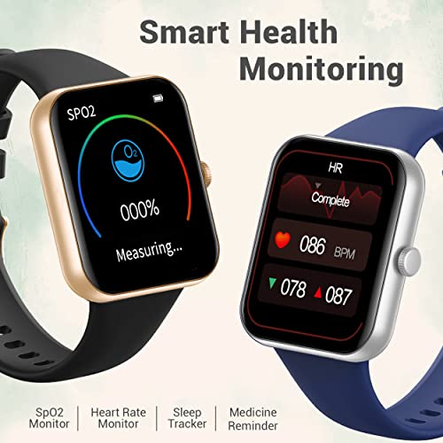 Image of Maxima New Samurai Smartwatch 1.85 inch, 1st Time Call Accept Feature, Hindi Language Support, 600Nits Brightness, Longer Battery, in-App GPS,100+ Watch Faces, Multisport Modes,HR /SpO2 (Silver Blue)