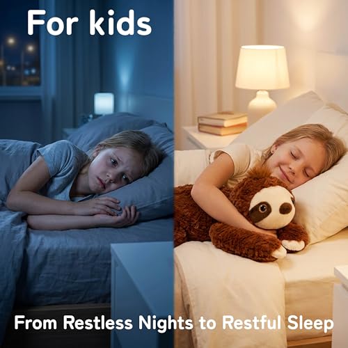 Image of Niuniu Daddy Sloth Weighted Stuffed Animals, 20 Inch 3.3 lbs Weighted Plushies, Heavy Calming Body Pillow for Sleeping, Sensory Lying Lap Pad Toy Huggable Gift for Kids and Adults