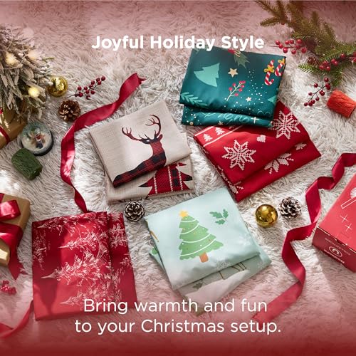 Image of Bedsure Christmas Comforter Set Twin - Christmas Bed Set with Festival Forest, Soft Bedding for Holiday, 2 Pieces, 1 Soft Trees Printed Comforter and 1 Pillow Sham