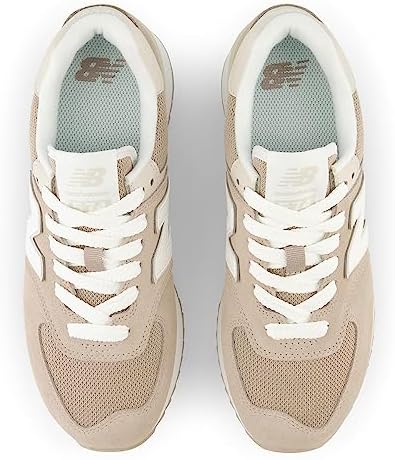New Balance Women's 574+ Sneakers, Driftwood/Timber Wolf/White, 8 Medium US | Image 1